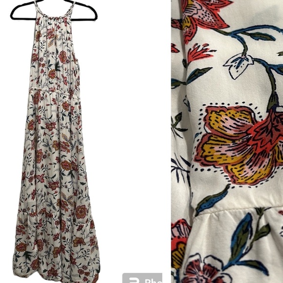 Old Navy Maxi  Size small Floral Elastic waist Halter top Lightweight Summer - Picture 9 of 13